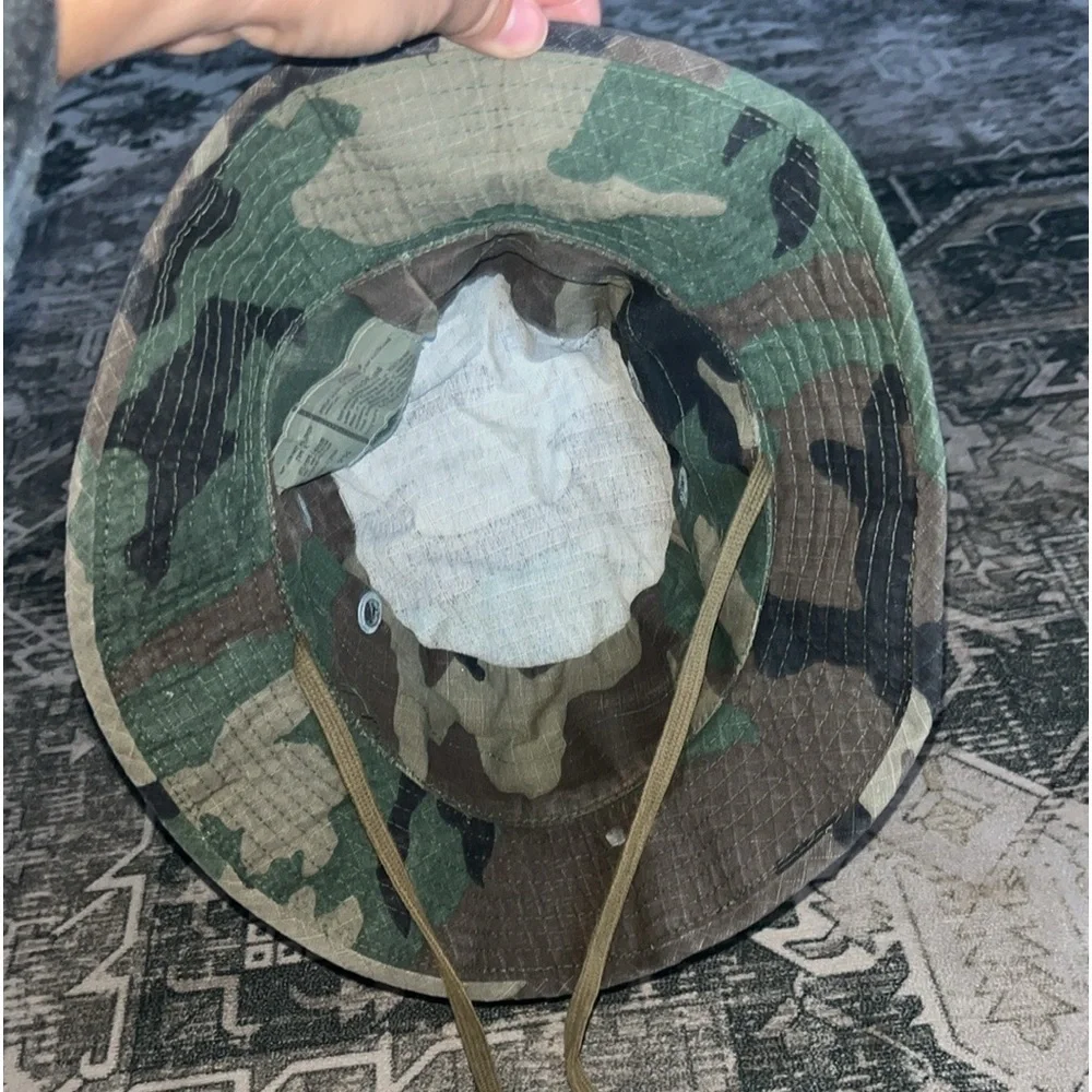Military style brimmed camo hat Size 7 1/4